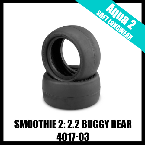 JConcepts 4017-03 Smoothie 2 2.2" Rear Buggy Tires (2) (Aqua A2) Soft Indoor