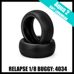 JConcepts 4034-03 Relapse - 1/8 Buggy Tires (2) - Aqua A2 (Soft Longwear)