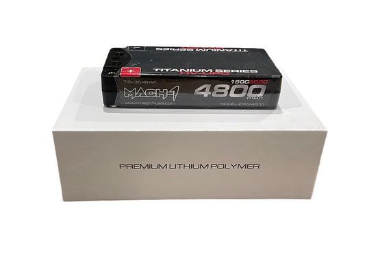 MACH-1 RACING 4800 MAH 2C 7.6V LIHV TITANIUM SERIES 2S Low Profile Shorty
