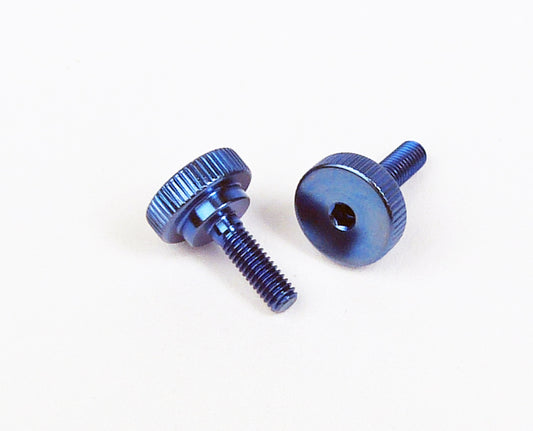 Custom Works 8529 Blue Arm Pinch Screw Titanium, M3 (pair)