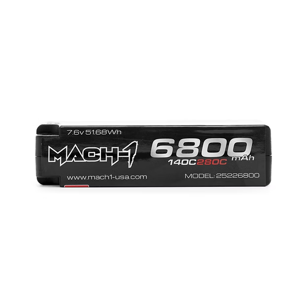 The Mach-1 Racing 2S 140C HV 6800mAh Shorty LiPo Battery