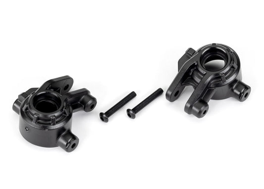 Traxxas 9037 Black Extreme Heavy-Duty Steering Blocks (2) - Jato, Slash 4x4, Rustler 4x4, Stampede 4x4