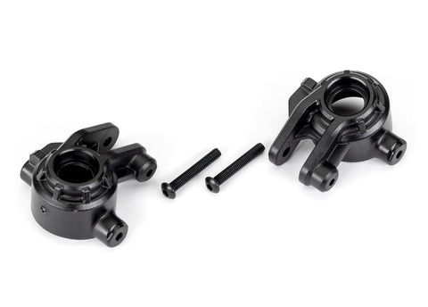 Traxxas 9037 Black Extreme Heavy-Duty Steering Blocks (2) - Jato, Slash 4x4, Rustler 4x4, Stampede 4x4