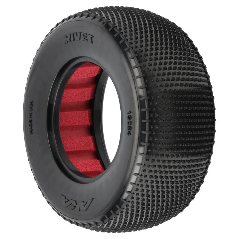 AKA 13024HR 1/10 Rivet Med Carpet F/R 2.2"/3.0" Carpet Short Course Tires (2)