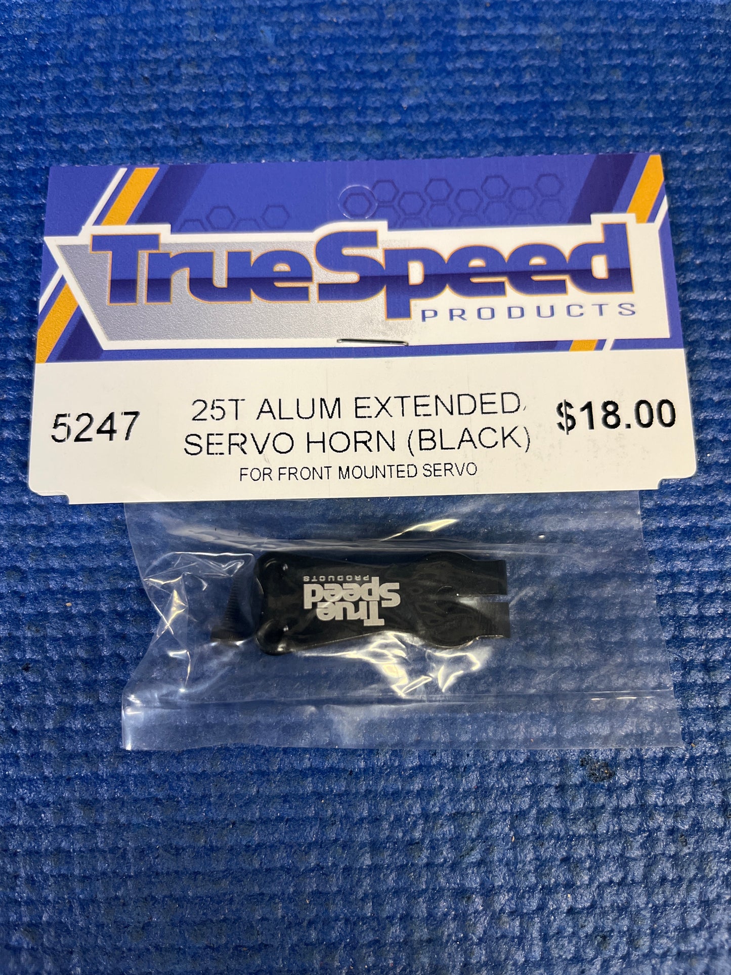 Custom Works 5247 Black Alum Extended Front Mount Servo Arm (M3, 25T)