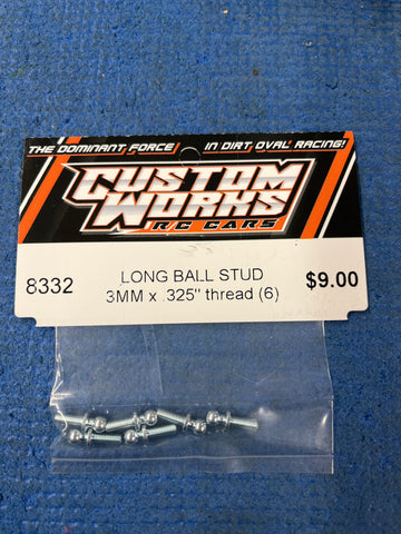 Custom Works 8332 LONG BALL STUD – 3MM x .325″ THREAD (6)