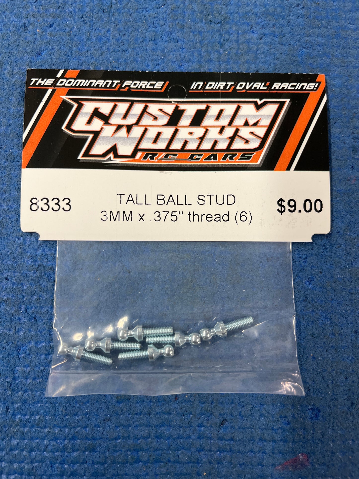 Custom Works 8333 TALL BALL STUD – 3MM x .375″ THREAD (6)