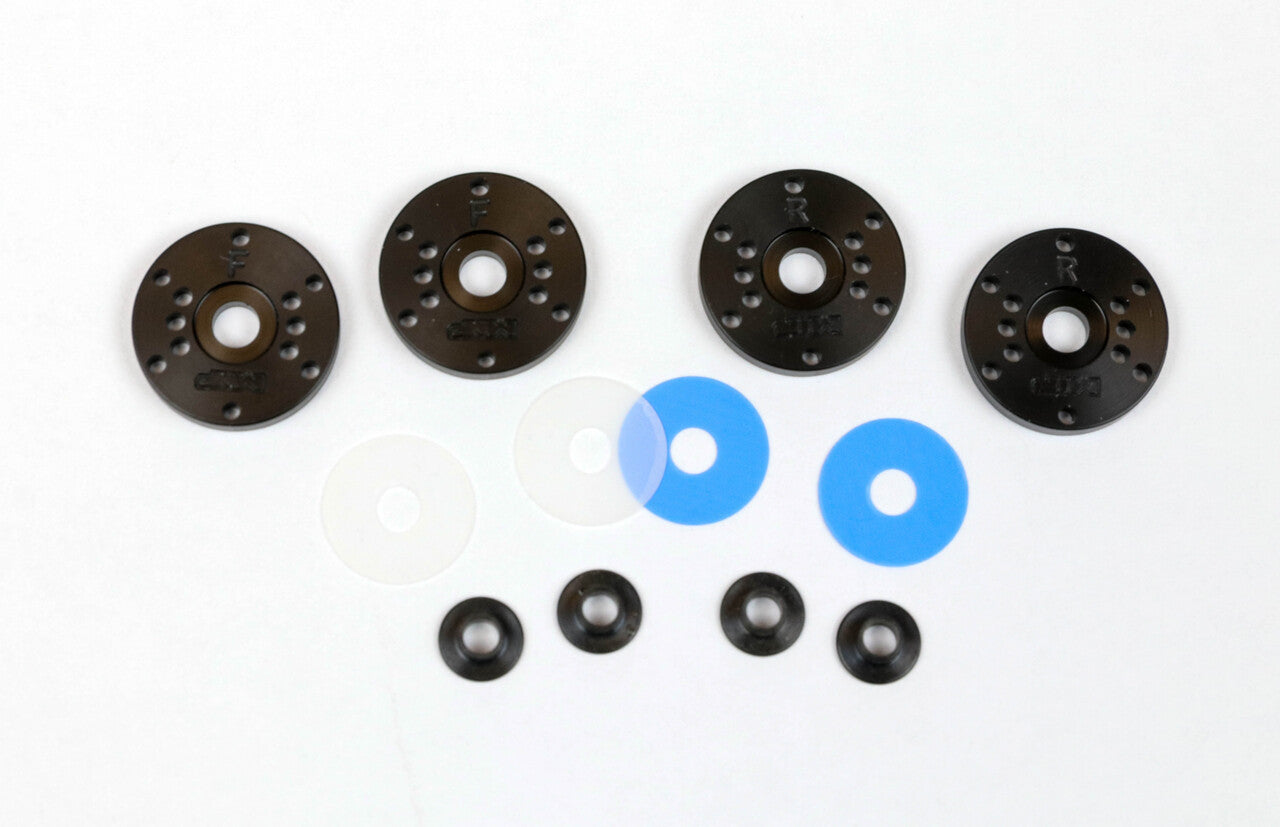 Flash Point FP2223 FP MIP 6-Hole Custom Bypass1 Pistons w/ Matte & Blue Valves, 3x1.35mm&3x1.45mm (Front) + 3x1.45mm&3x1.5mm (Rear)