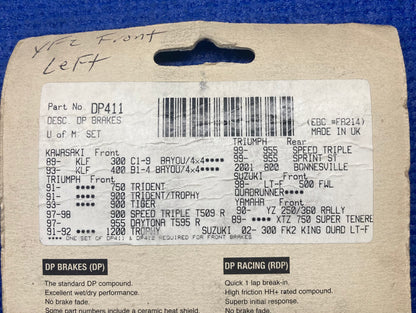 NOS DP Brakes DP411 Brake Pads