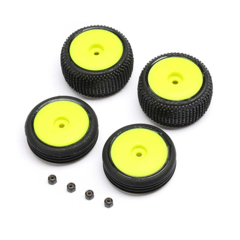 Losi LOS-1762 Micro-B Pre-Mounted Tires (Yellow) (4)