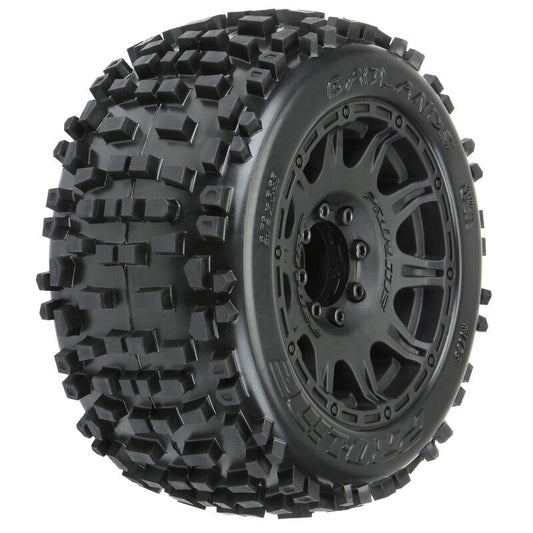 Pro-Line PRO117810 1/8 Badlands F/R 3.8" MT Tires Mounted 17mm Black Raid (2)