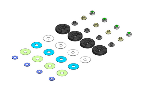 MIP 23400 Bypass1 Hi-Flow Pistons, 6-Hole x 1.3mm Set, 16mm, 1/8th Scale