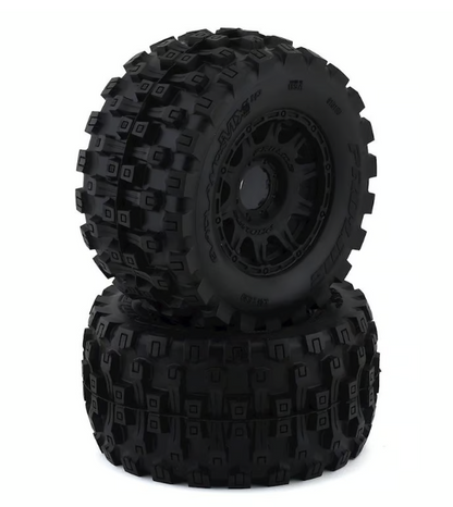 Pro-Line 10166-10 Badlands MX38 HP Belted 3.8" Pre-Mounted Truck Tires (2) (Black) (M2) w/Raid Wheels
