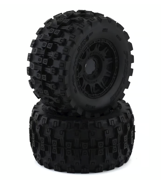 Pro-Line 10166-10 Badlands MX38 HP Belted 3.8" Pre-Mounted Truck Tires (2) (Black) (M2) w/Raid Wheels