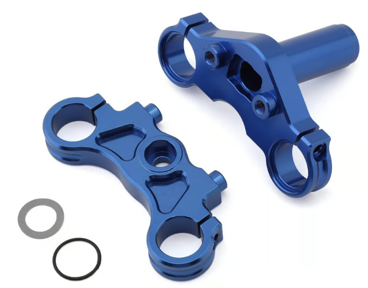 Losi LOS364003 Aluminum Triple Clamp Set, Blue: Promoto-MX