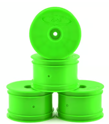 DE Racing DER-SB4-ARG Speedline 2.2 1/10 Buggy Rear Wheels (4) (B6/B74/22/22-4) (Green) w/12mm Hex