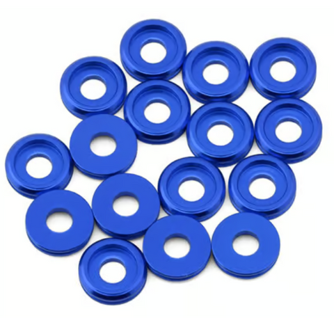 Team Brood BRO-TBR-6061BHWKITU 3mm 6061 Aluminum Button Head Washer (Blue) (16)