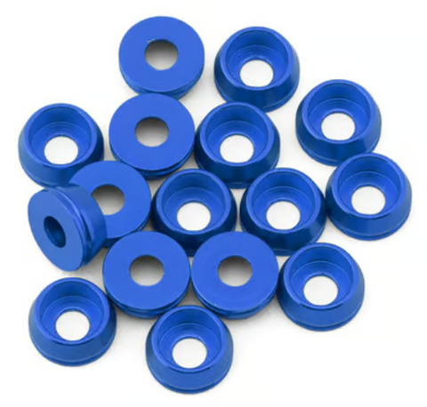 Team Brood BRO-TBR-6061CHWKITU 3mm 6061 Aluminum Cap Head Washer (Blue) (16)