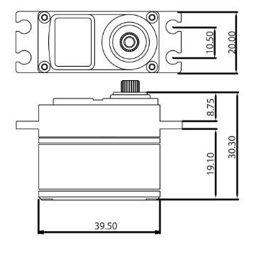 ProTek PTK-160SS RC 160SS Low Profile Super Speed Metal Gear Servo High Voltage (25T)