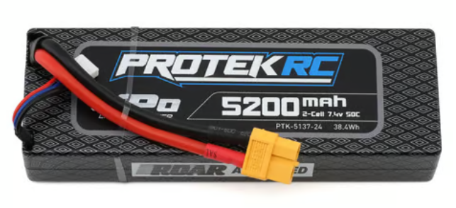 ProTek RC PTK-5137-24 MUDboss 2S 50C Low IR LiPo Battery (7.4V/5200mAh) w/XT60 Connector