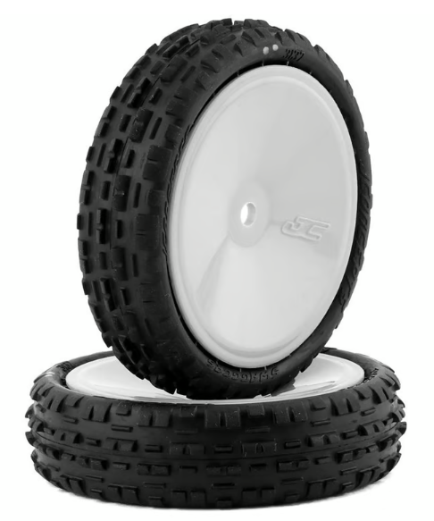 JConcepts 3137-101011 Swaggers 2.2" Pre-Mounted 2WD Front Buggy Carpet Tires (White) (2) (Pink) w/12mm Hex