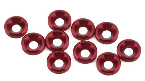 1UP Racing 1UP80339 3mm Countersunk Washers (Red) (10) 80339
