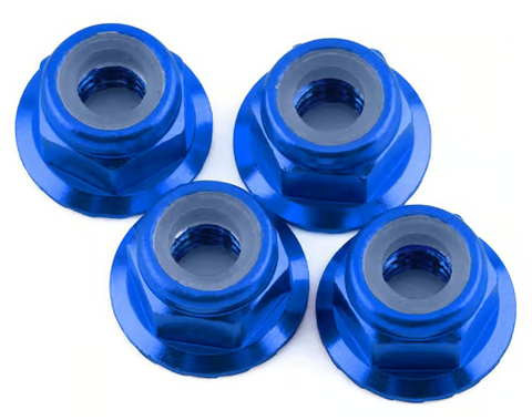 1UP Racing 1UP80592 4mm Serrated Aluminum Locknuts (Dark Blue) (4) 80592