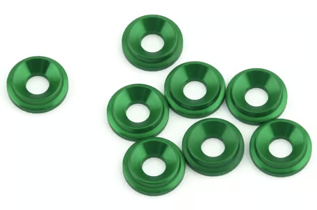 1UP Racing 1UP820809 3mm LowPro Countersunk Washers (Green) (8) 820809