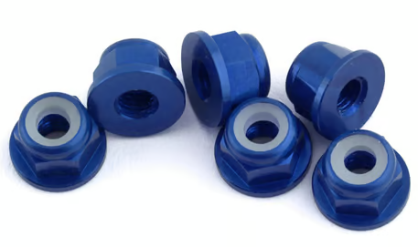 1UP Racing 1UP870103 3mm Aluminum Flanged Locknuts (Dark Blue) (6)  870103