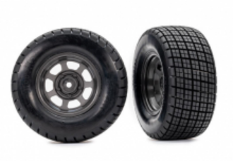Traxxas 10474 Dirt Oval, Graphite Gray Wheels, Hoosier® Tires (2) 4WD ...
