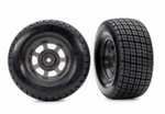 Traxxas 10474 Dirt Oval, Graphite Gray Wheels, Hoosier® Tires (2) 4WD Front/Rear, 2WD Rear Only