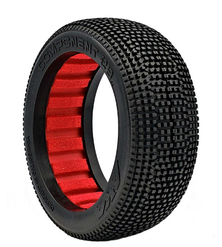 AKA 14032QR 1/8 2AB Super Soft Long Wear Tires, Red Inserts( 2): Buggy