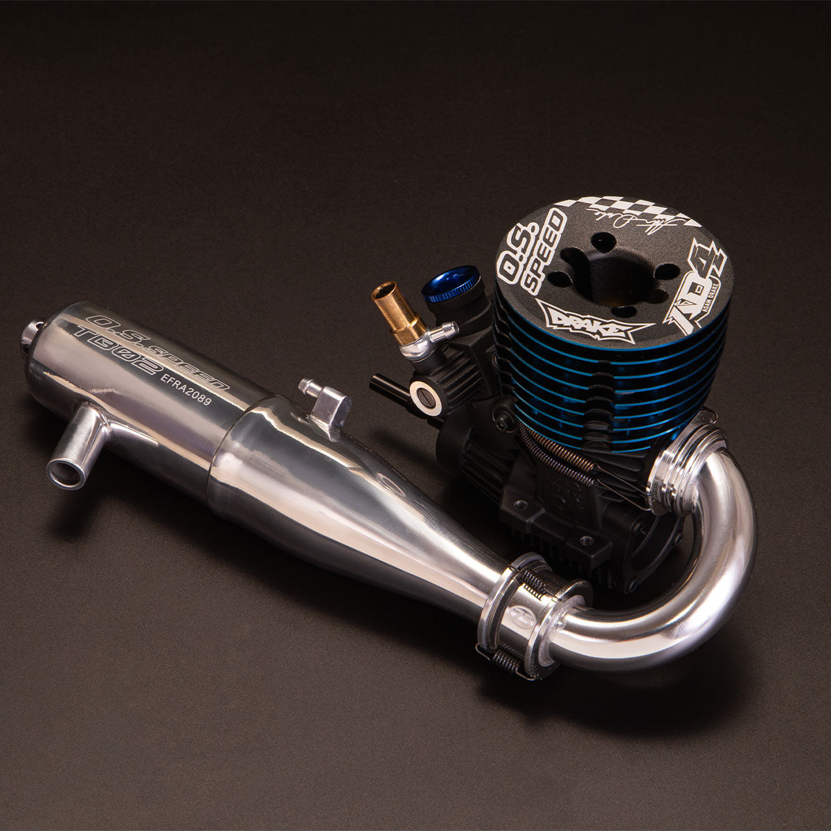 O.S. Speed 1FH01 Adam Drake 4 (AD4) Engine/75mm Header/TB02-2090SC Pipe Combo Set with "Drake In"