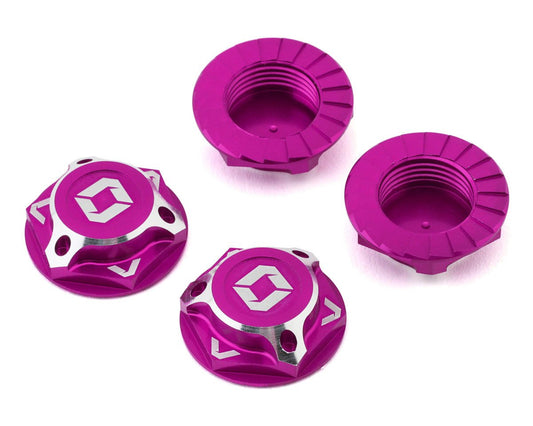 Avid RC AVD1822-PNK Triad 17mm Fine Thread Capped Wheel Nuts (Pink) (4)