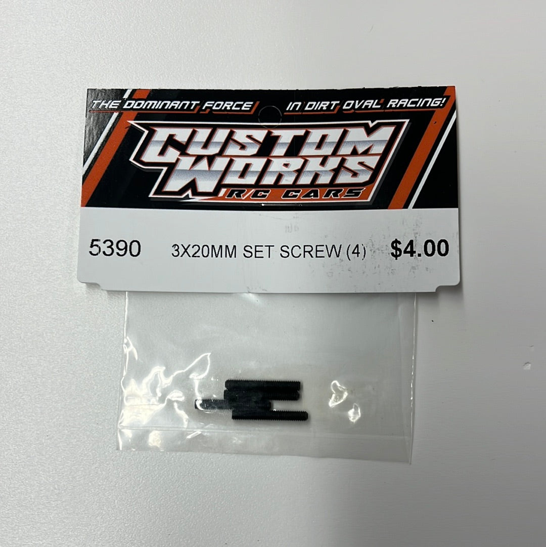 Custom Works 5390 3X20MM SET SCREW (4) – LCRC Raceway