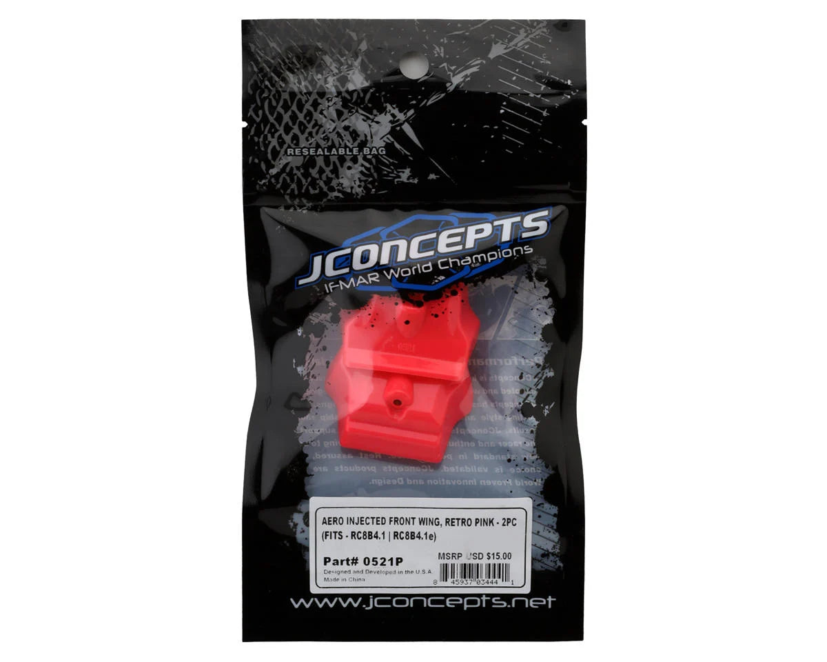 JConcepts 0521P Associated RC8B4.1/RC8B4.1e 1/8 Molded Front Wings (Pink)