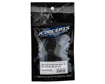 JConcepts 0523B XRAY XB8/XB8e 2025 1/8 Molded Front Wings w/Adaptors (Black) (2)