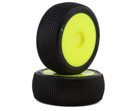 JConcepts 3175-22 Stalkers 1/8 Pre-Mounted Buggy Tire (2) (Yellow) (Green)