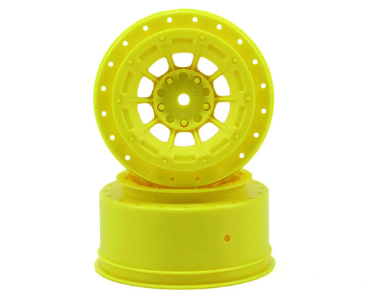 JConcepts 3344Y 12mm Hex Hazard Short Course Wheels w/3mm Offset (Yellow) (2) (SC5M)