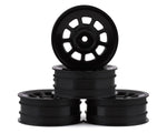 JConcepts 3397B 9 Shot 2.2 Dirt Oval Front Wheels (Black) (4) (B6.1/XB2/RB7/YZ2) w/12mm Hex