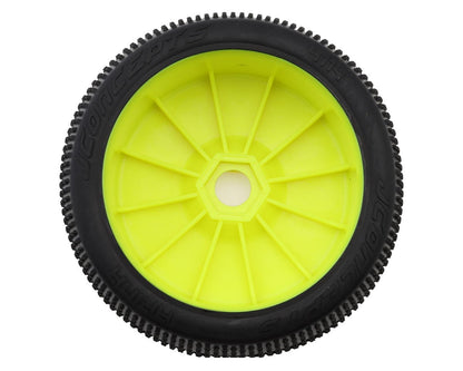 JConcepts 4114-22 Arina Pre-Mounted 1/8th Buggy Tires (Yellow) (2) (Green)