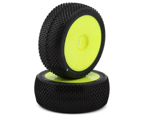 JConcepts 4114-22 Arina Pre-Mounted 1/8th Buggy Tires (Yellow) (2) (Green)