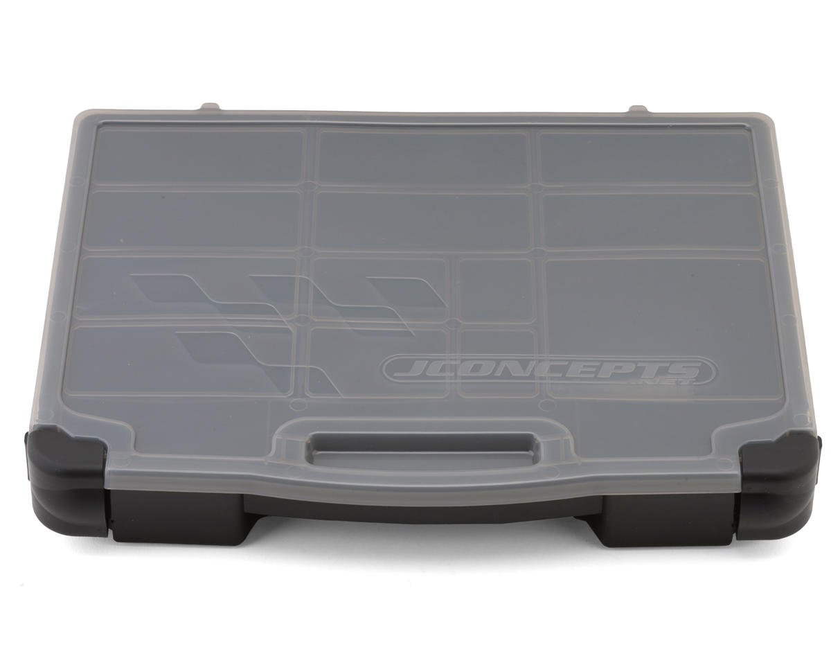 JConcepts 5128-28 Parts Storage Box (Black/Smoke Grey) (14.5x11x2.37")