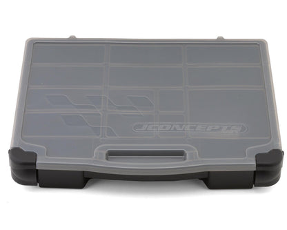 JConcepts 5128-28 Parts Storage Box (Black/Smoke Grey) (14.5x11x2.37")