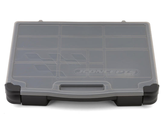 JConcepts 5128-28 Parts Storage Box (Black/Smoke Grey) (14.5x11x2.37")