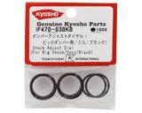 Kyosho IF470-03BKB MP9 TKI4 Big Bore Shock Adjustable Collars w/ O-Rings (Black) (2)