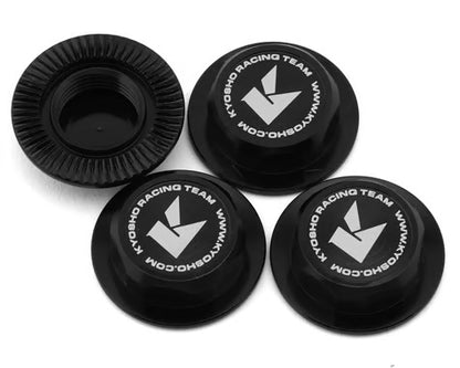 Kyosho IFW649GM Serrated Flanged Aluminum 17mm Capped Wheel Hex Nuts (Gunmetal) (4)