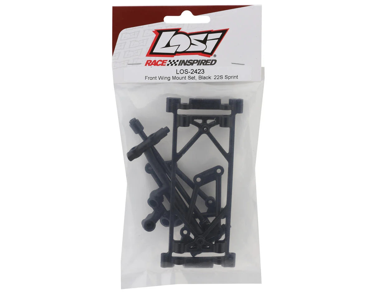 Losi LOS-2423 22S Sprint Front Wing Mount Set (Black)