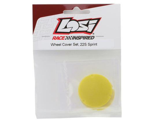 Losi LOS-2887 22S Sprint Wheel Cover Set (Yellow) (4)