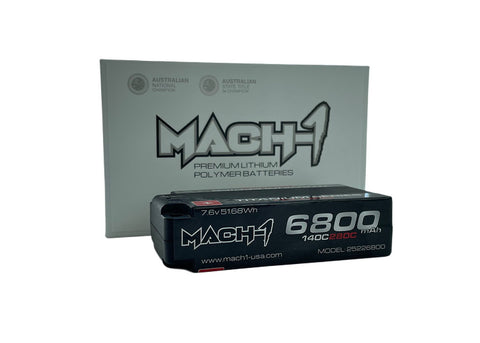 The Mach-1 Racing 2S 140C HV 6800mAh Shorty LiPo Battery